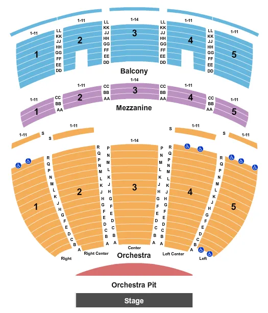 VIRGINIA THEATRE IL ENDSTAGE Seating Map Seating Chart
