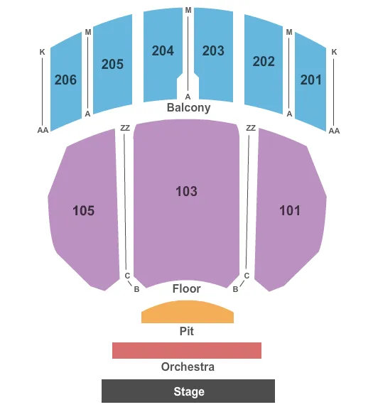 WARNER THEATRE PA ENDSTAGE FULL HOUSE Seating Map Seating Chart