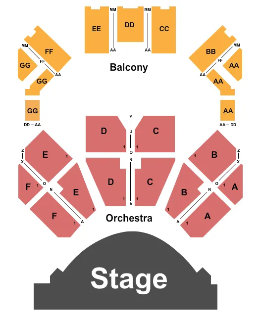WESTOVER CHURCH NC END STAGE Seating Map Seating Chart