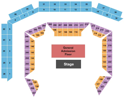  GA FLOOR Seating Map Seating Chart