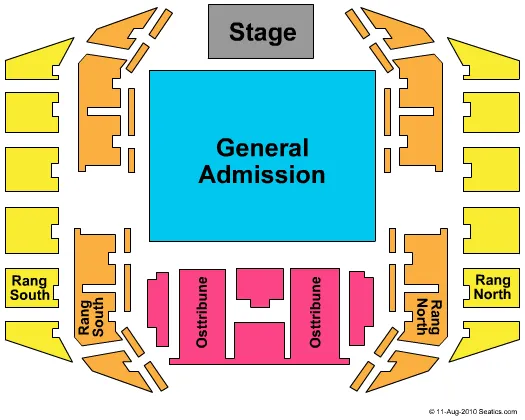 WIENER STADTHALLE HALLE D END STAGE Seating Map Seating Chart