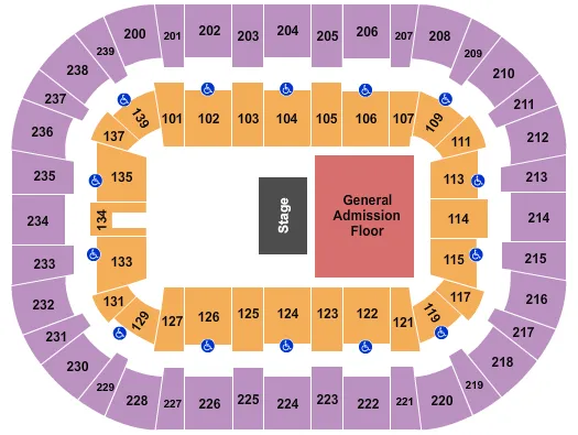 WOLSTEIN CENTER CSU CONVOCATION CENTER GA HALF FLOOR Seating Map Seating Chart