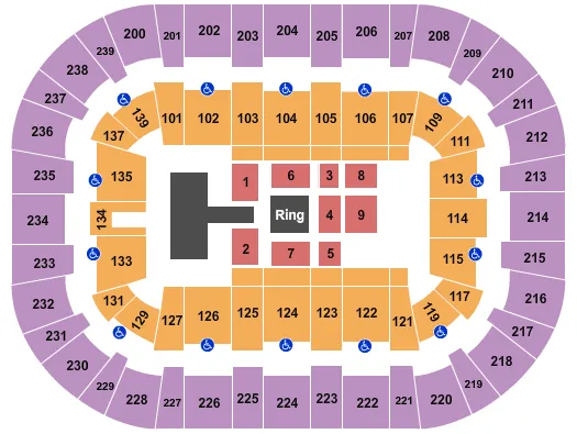 WOLSTEIN CENTER CSU CONVOCATION CENTER WRESTLING Seating Map Seating Chart