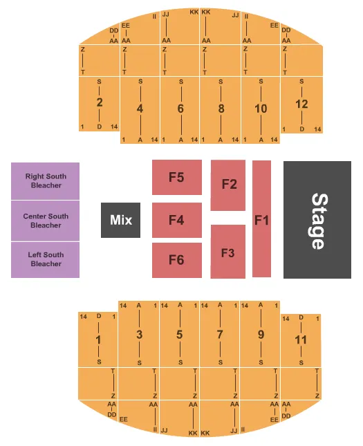  END STAGE Seating Map Seating Chart