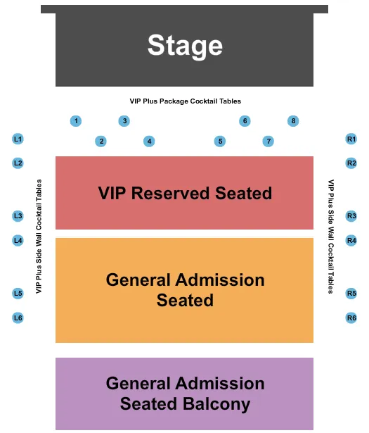 GA VIP TABLES Seating Map Seating Chart