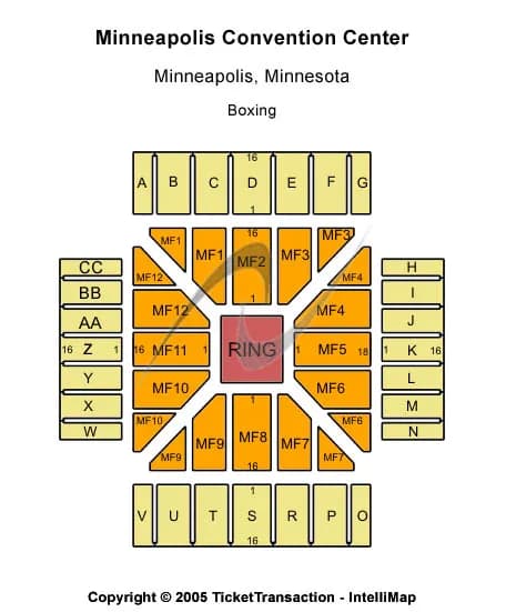 CENTER STAGE Seating Map Seating Chart