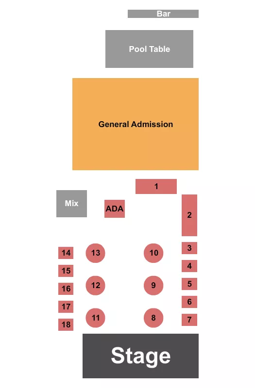 ENDSTAGE TABLES Seating Map Seating Chart