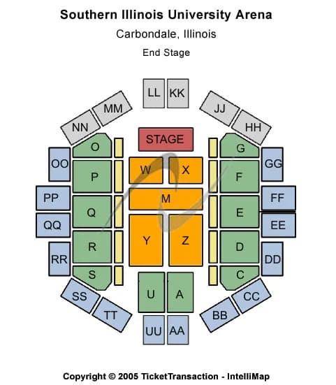 END STAGE Seating Map Seating Chart