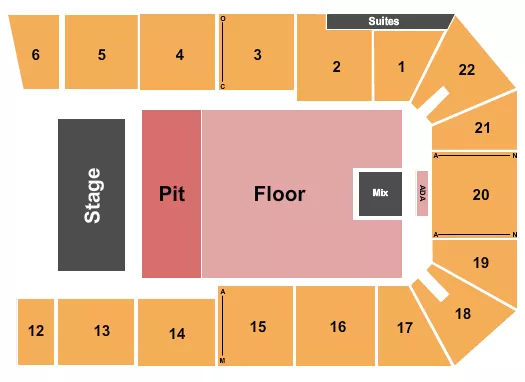 ENDSTAGE GA FLOOR PIT Seating Map Seating Chart