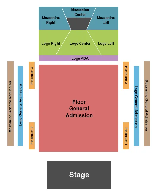 ENDSTAGE GA 2 Seating Map Seating Chart