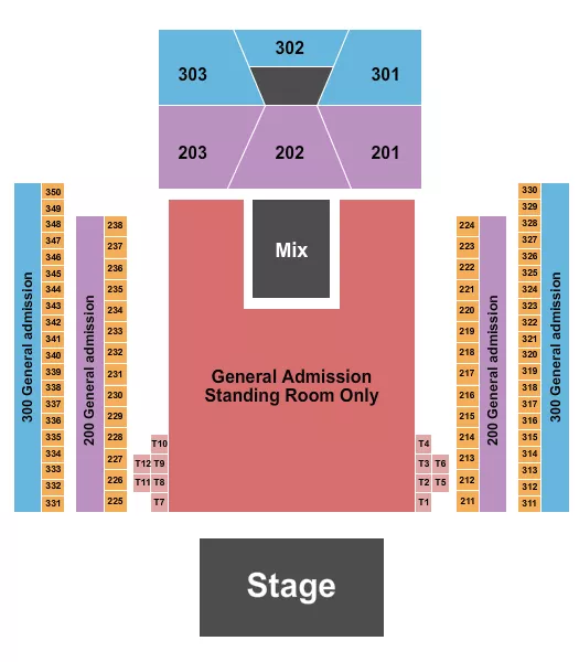 ENDSTAGE GA 3 Seating Map Seating Chart