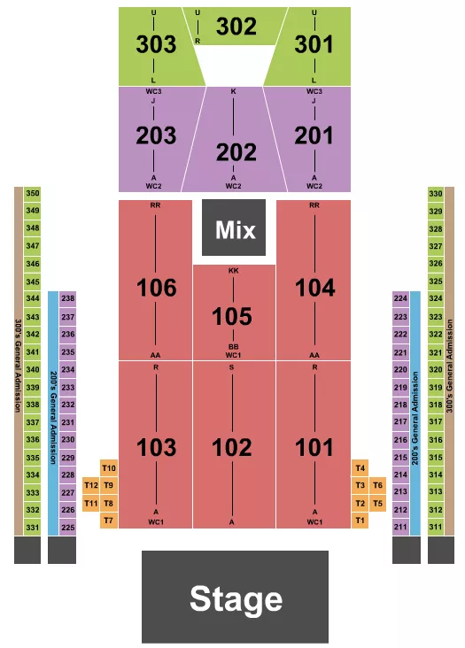 END STAGE Seating Map Seating Chart
