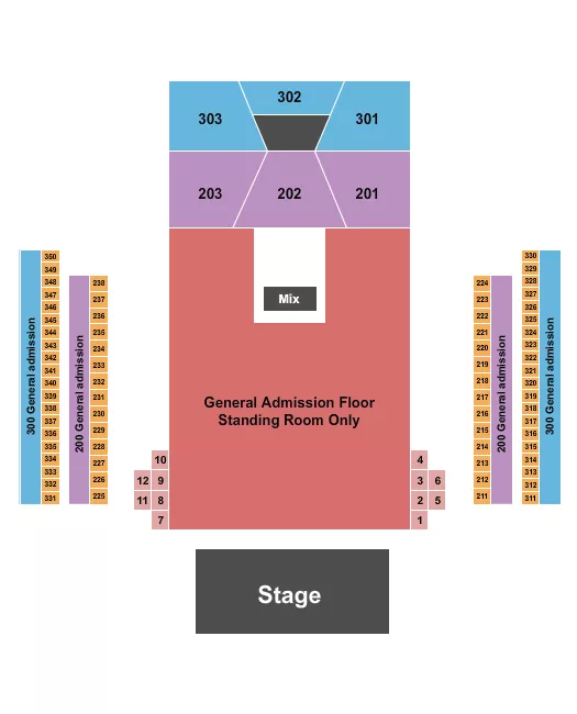 GA FLOOR 200 300 Seating Map Seating Chart
