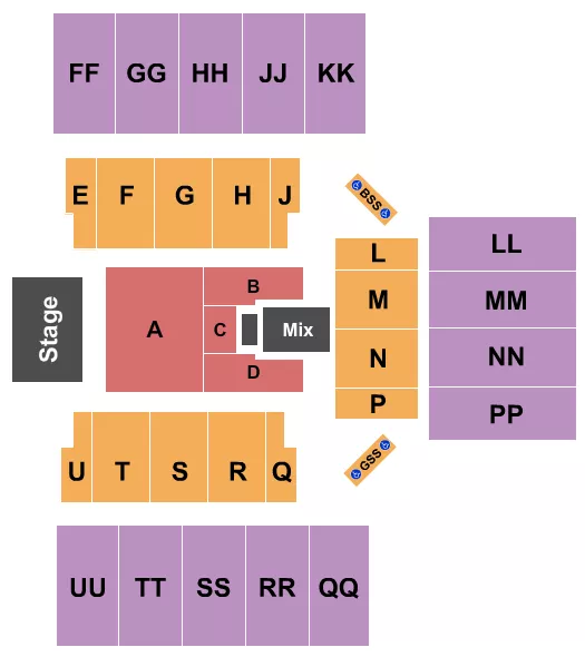 ENDSTAGE WITH B STAGE 2 Seating Map Seating Chart