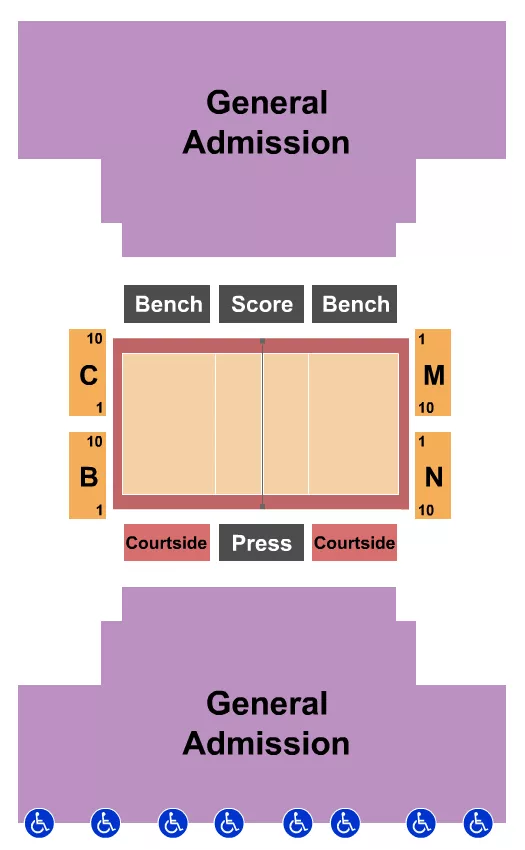VOLLEYBALL Seating Map Seating Chart