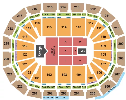 CODY JOHNSON Seating Map Seating Chart