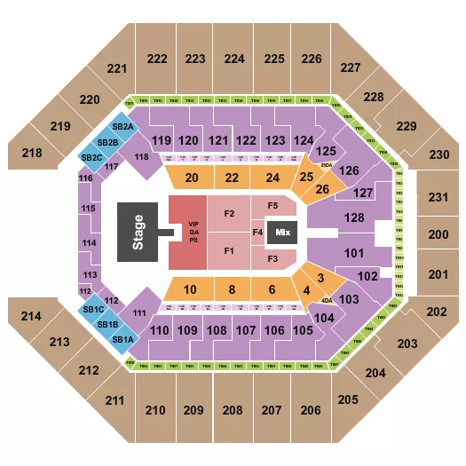 CODY JOHNSON Seating Map Seating Chart