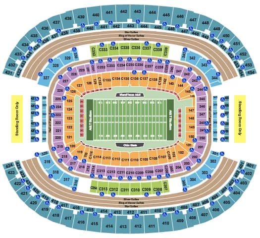 ATT STADIUM FOOTBALL COTTON BOWL Seating Map Seating Chart