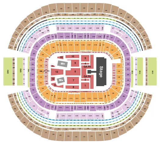 ATT STADIUM AC DC Seating Map Seating Chart