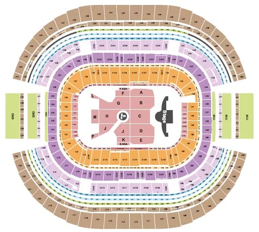 ATT STADIUM ED SHEERAN Seating Map Seating Chart