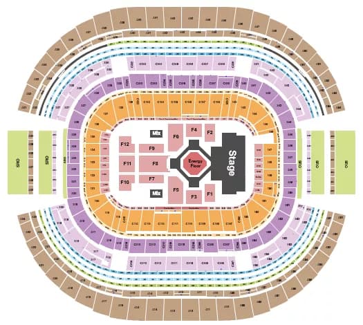 ATT STADIUM KENDRICK LAMAR Seating Map Seating Chart