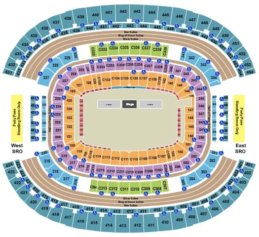 ATT STADIUM PBR 2 Seating Map Seating Chart