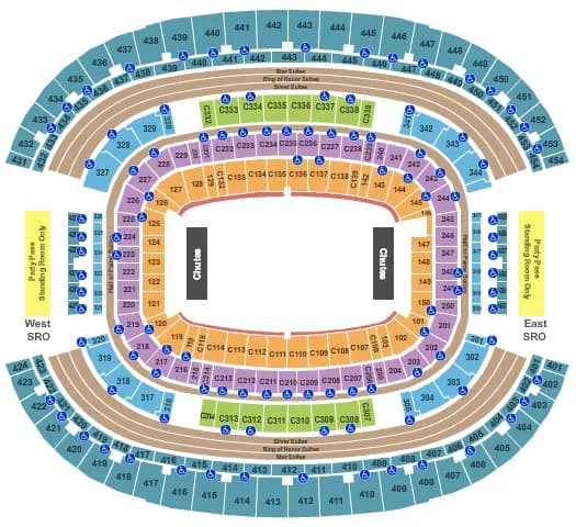 ATT STADIUM PBR Seating Map Seating Chart