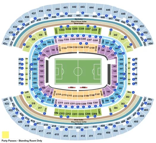 ATT STADIUM SOCCER Seating Map Seating Chart