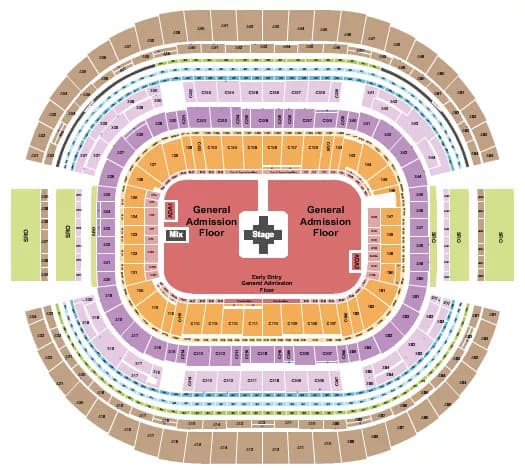 ATT STADIUM ZACH BRYAN Seating Map Seating Chart