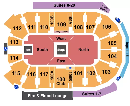 CENTER STAGE Seating Map Seating Chart