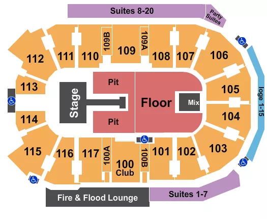ENDSTAGE GA PIT W CATWALK Seating Map Seating Chart