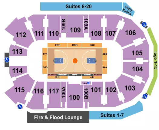 HARLEM GLOBETROTTERS Seating Map Seating Chart