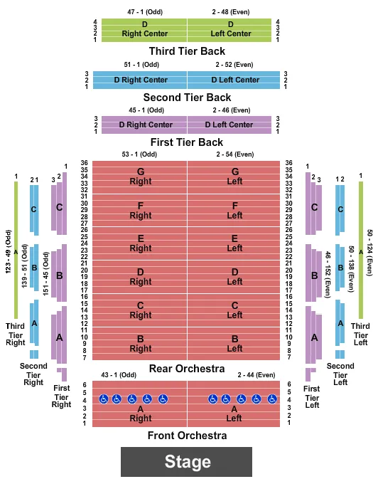 END STAGE Seating Map Seating Chart