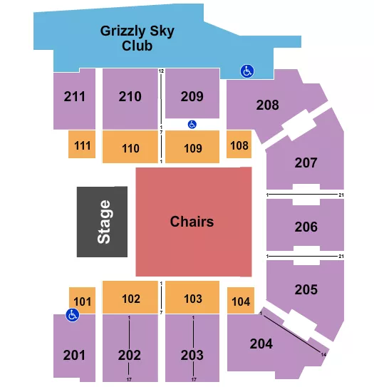 ENDSTAGE CHAIRS Seating Map Seating Chart