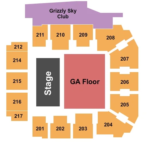 GA FLOOR Seating Map Seating Chart