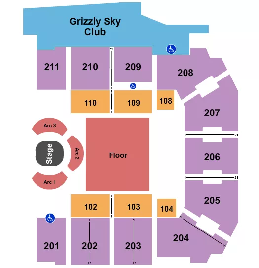 CENTER STAGE Seating Map Seating Chart