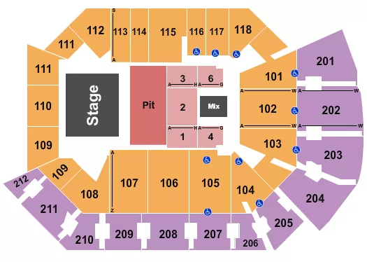 ENDSTAGE GA PIT Seating Map Seating Chart