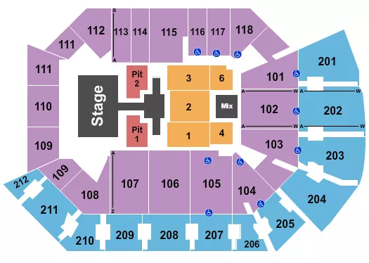 PHIL WICKHAM Seating Map Seating Chart