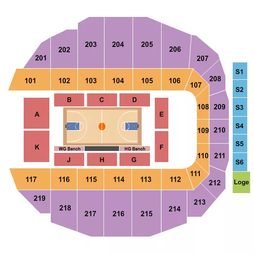 HARLEM GLOBETROTTERS Seating Map Seating Chart