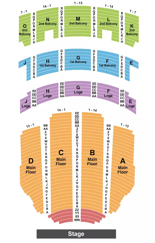 ENDSTAGE NO PIT Seating Map Seating Chart