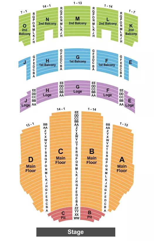 ENDSTAGE Seating Map Seating Chart