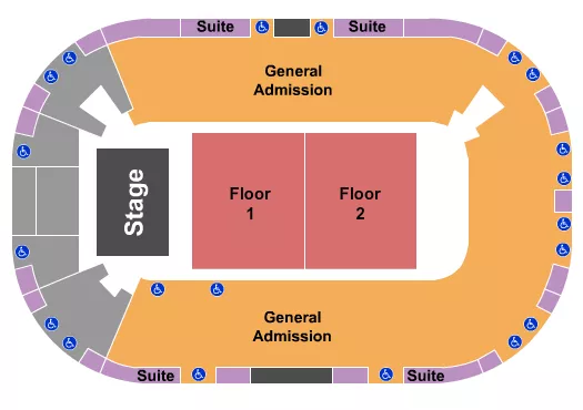 ENDSTAGE FLR 1 2 GA BOWL Seating Map Seating Chart
