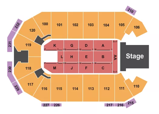 ENDSTAGE AA FRONT Seating Map Seating Chart