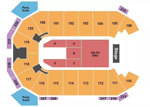 ENDSTAGE GA PIT Seating Map Seating Chart