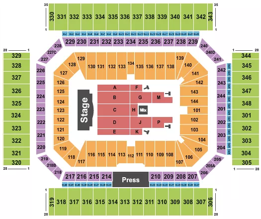 BRUNO MARS Seating Map Seating Chart