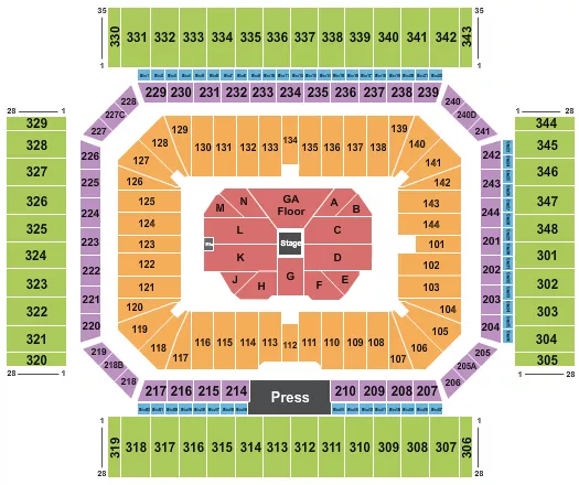 CENTER STAGE 2 Seating Map Seating Chart