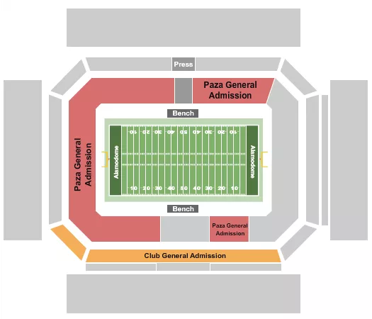 GA PLAZA CLUB Seating Map Seating Chart