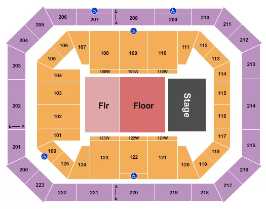 ENDSTAGE FLOOR FLR Seating Map Seating Chart