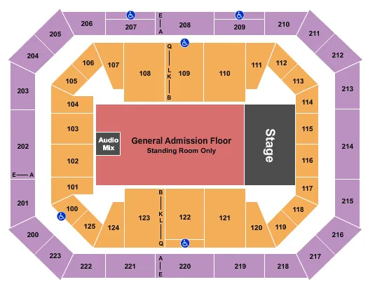 ENDSTAGE GA FLR Seating Map Seating Chart