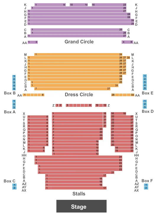 END STAGE Seating Map Seating Chart